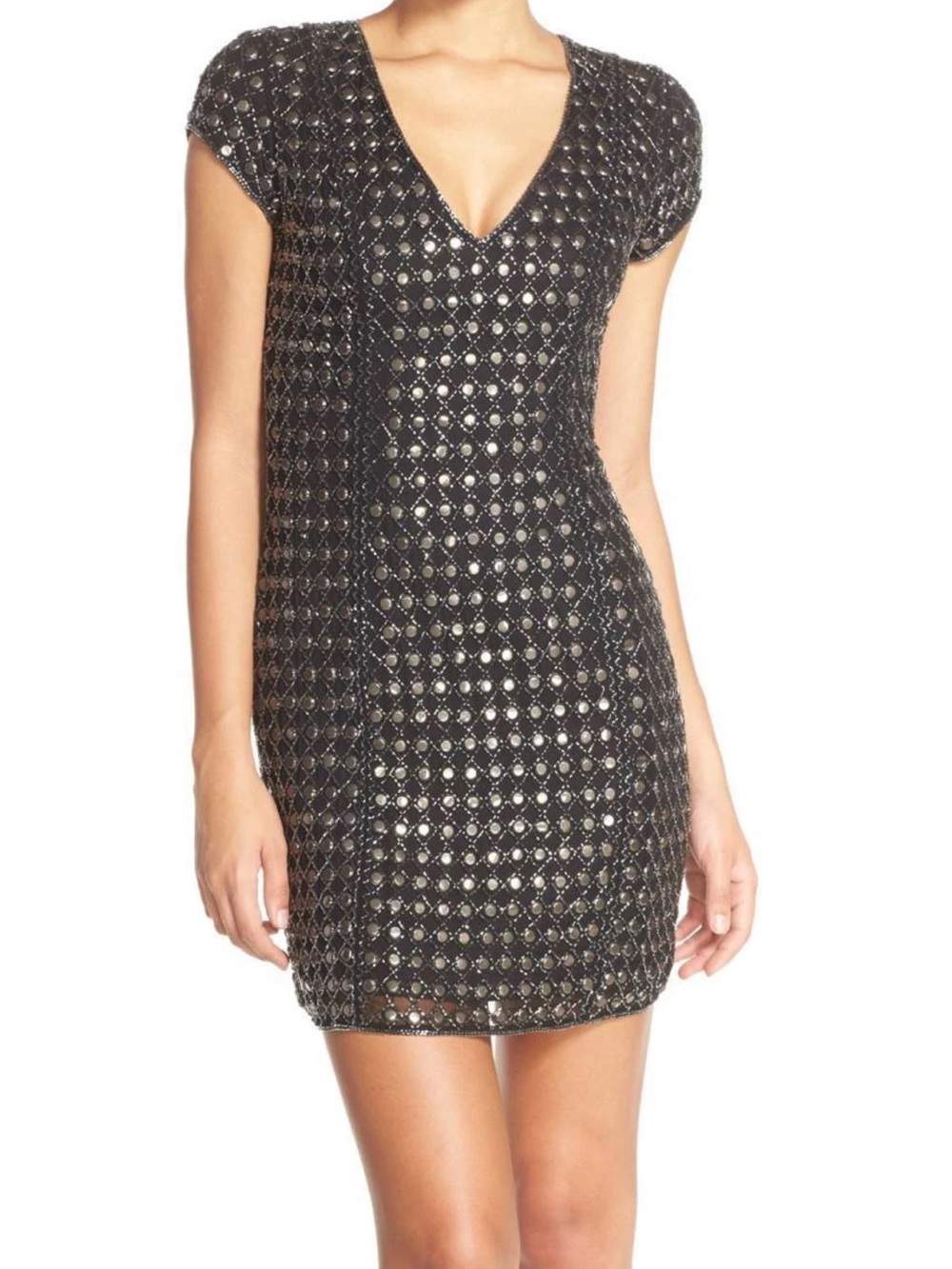 NWT Parker Black Studded V Neck Party Dress. Originally $495. Size M